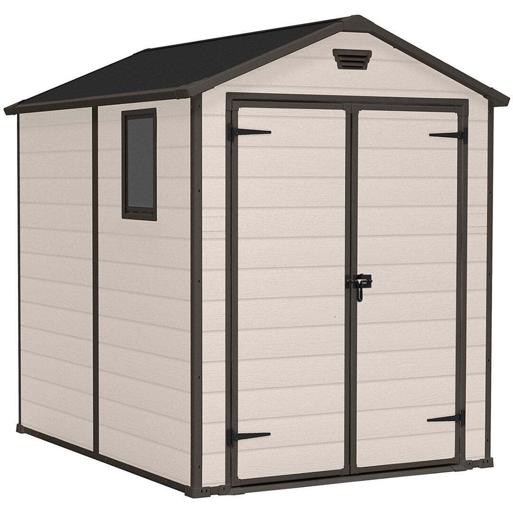 Casuta gradina KETER Manor 6x8, plastic, 236.8 x 185.8 x 227 cm, bej