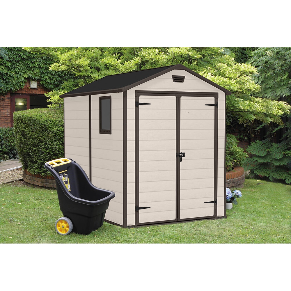 Casuta gradina KETER Manor 6x8, plastic, 236.8 x 185.8 x 227 cm, bej