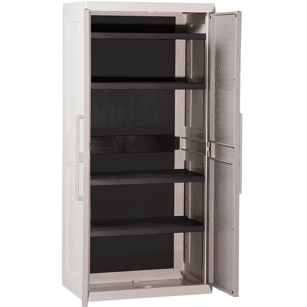 Dulap depozitare gradina TOOMAX Mega, polipropilena, 89 x 54 x 190 cm, gri