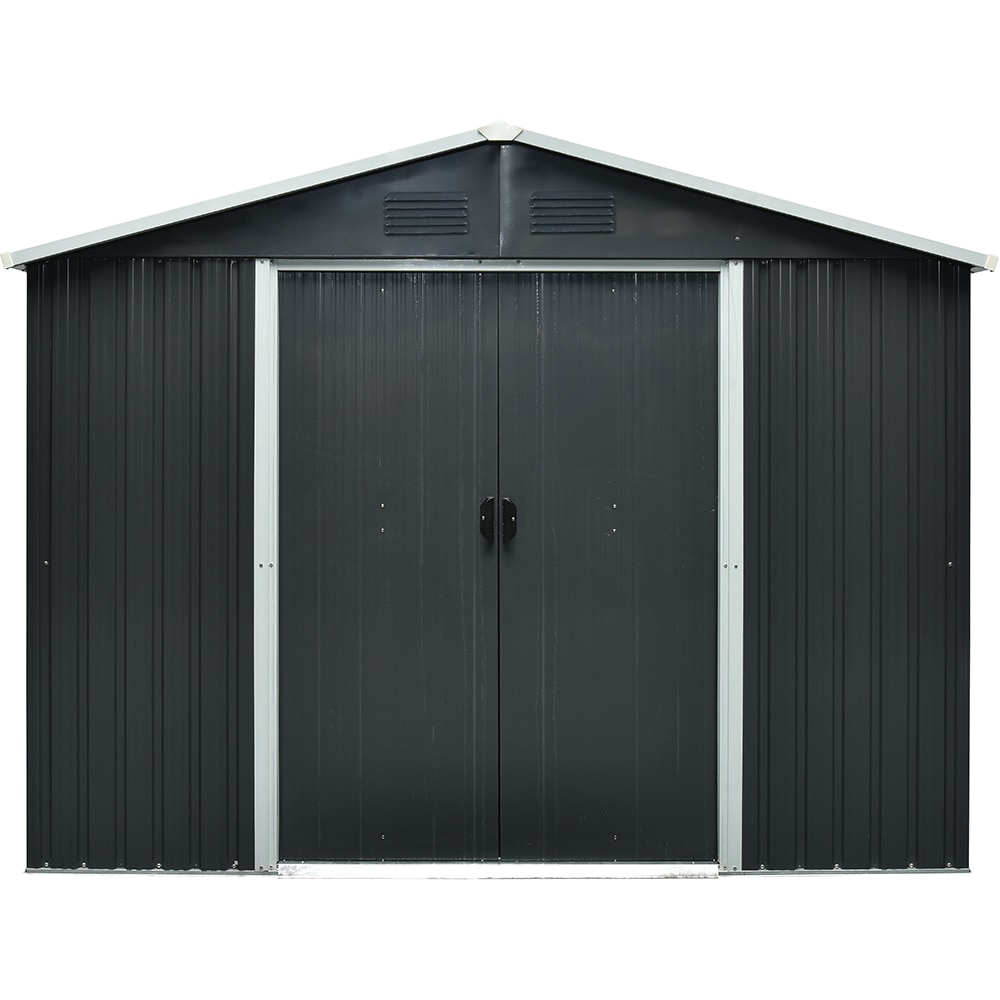 Casuta gradina PERGART Dresden II 108, metal, 238 x 301 x 214 cm, negru-gri