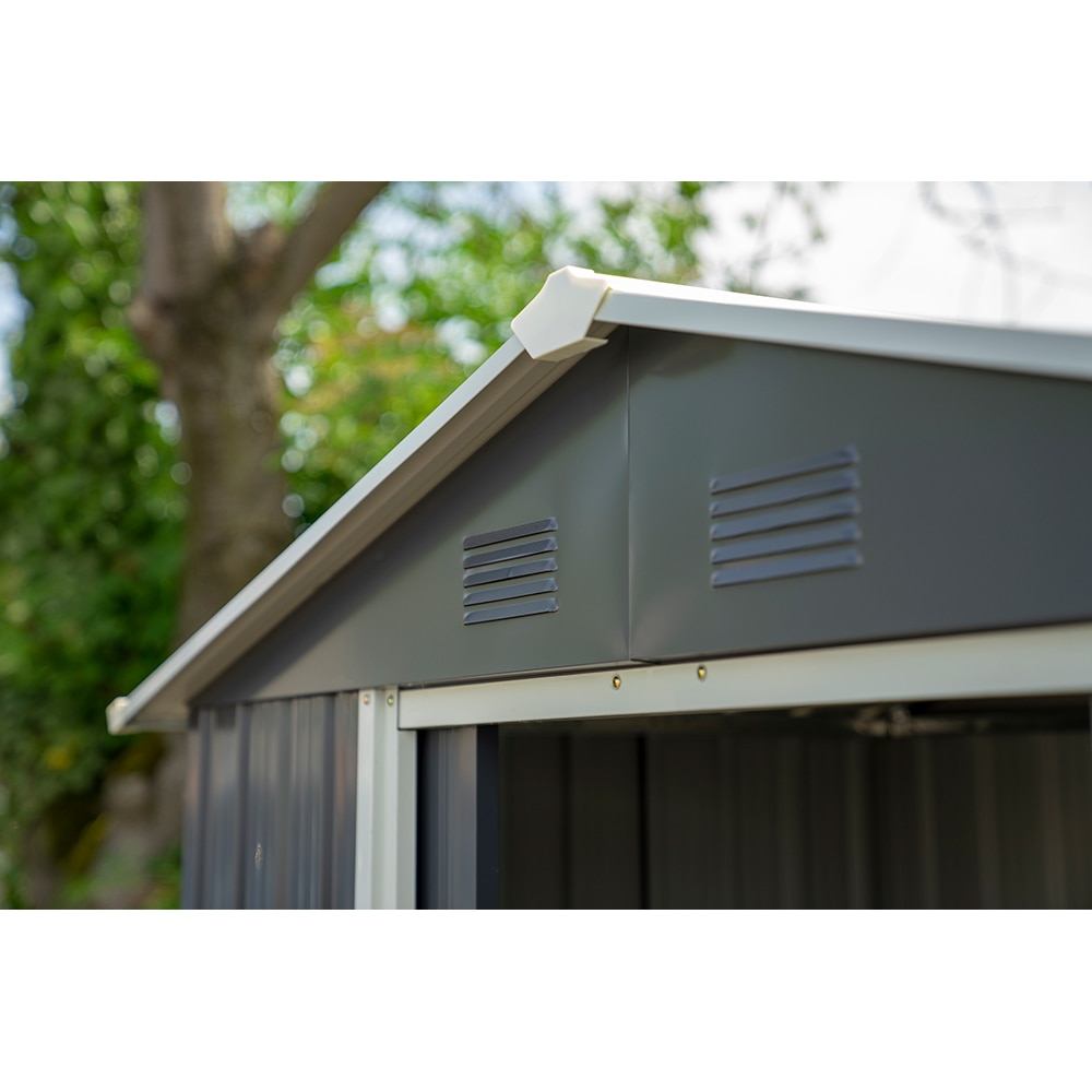 Casuta gradina PERGART Dresden II 86, metal, 174 x 236 x 206 cm, negru-gri