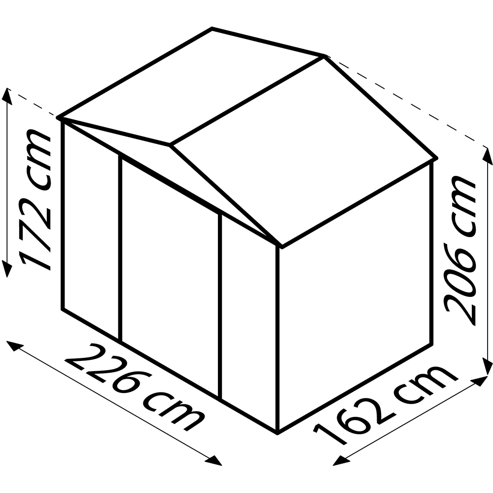 Casuta gradina PERGART Dresden II 86, metal, 174 x 236 x 206 cm, negru-gri
