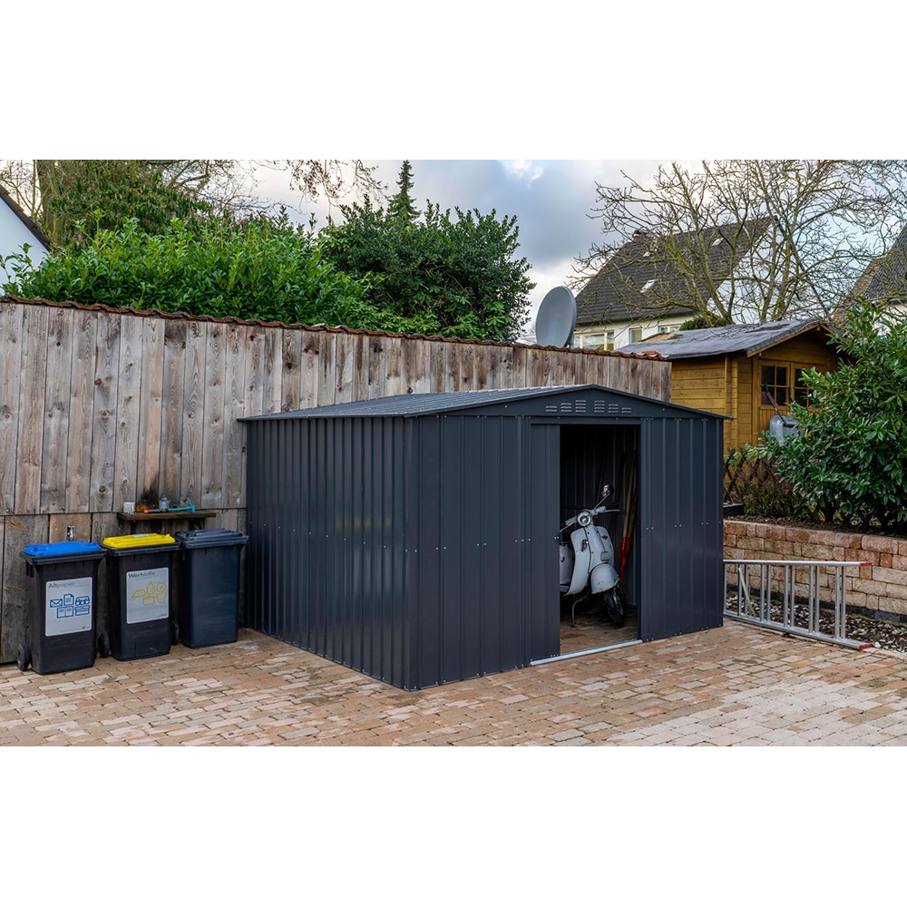 Casuta gradina GLOBEL Dream 10x10, metal, 308 x 309 x 202 cm, antracit