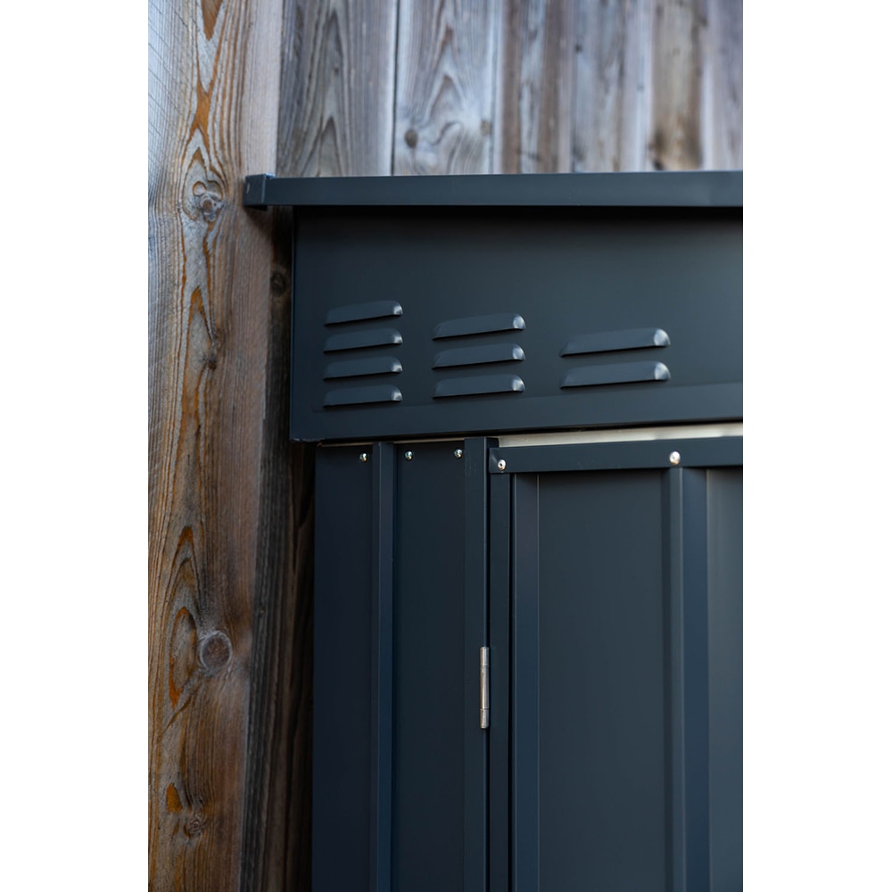 Casuta gradina GLOBEL Lean-On 5x8, metal, 155 x 242 x 203 cm, antracit