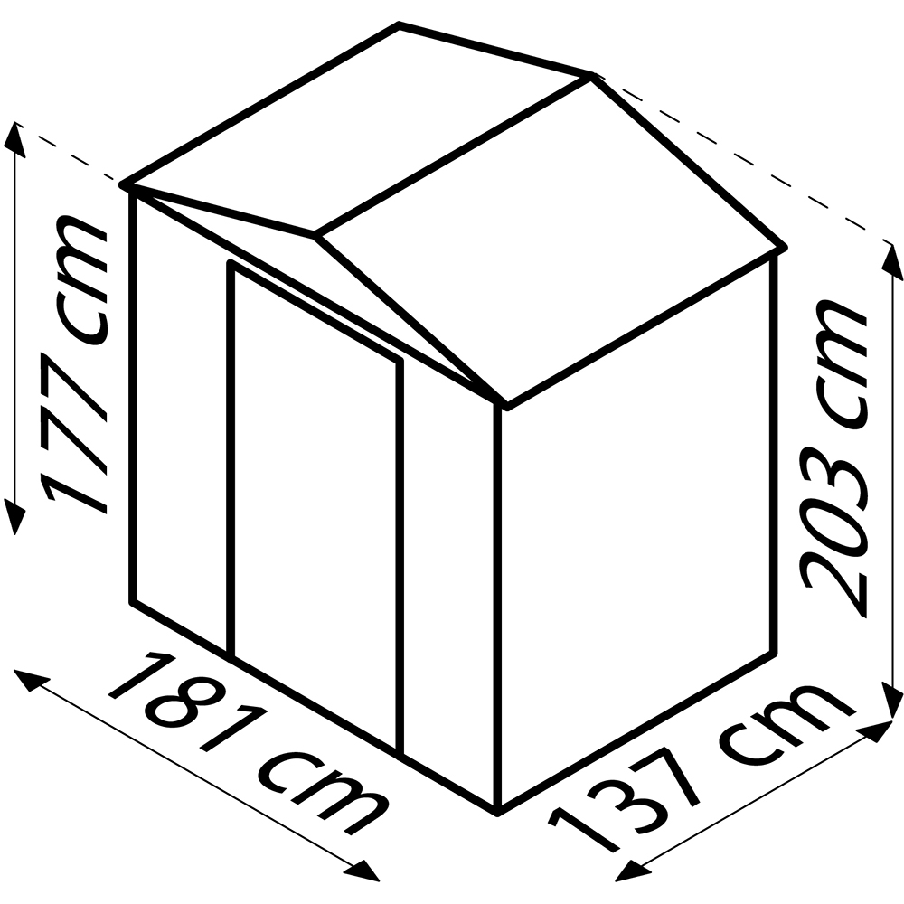 Casuta gradina PERGART Frankfurt II 65, metal, 152 x 193 x 203 cm, maro