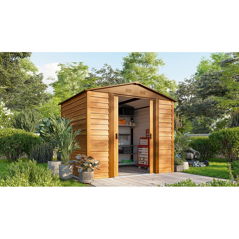 Casuta gradina PERGART Frankfurt II 86, metal, 195 x 236 x 209 cm, maro