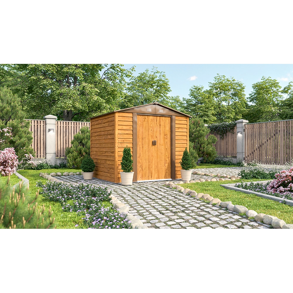 Casuta gradina PERGART Frankfurt II 86, metal, 195 x 236 x 209 cm, maro