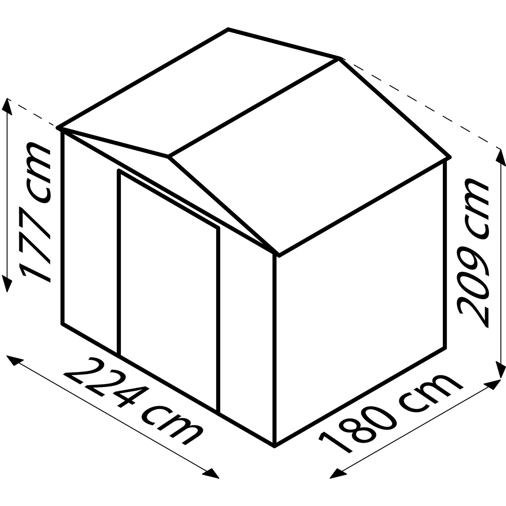 Casuta gradina PERGART Frankfurt II 86, metal, 195 x 236 x 209 cm, maro