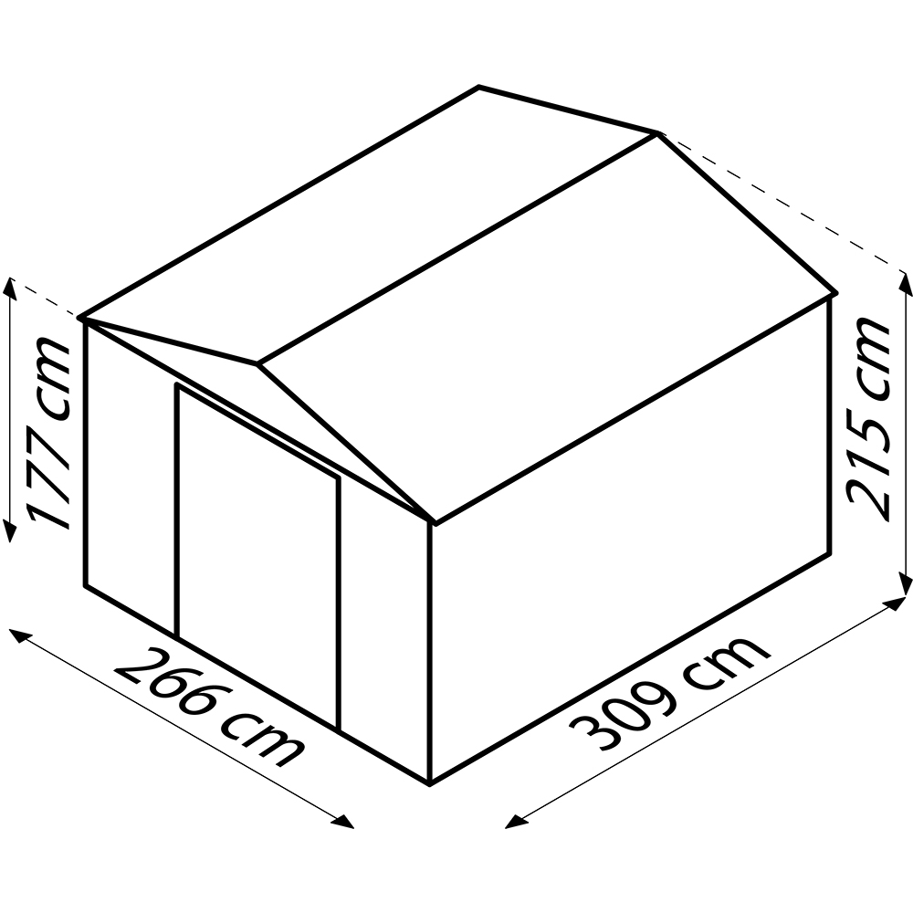 Casuta gradina PERGART Frankfurt II 911, metal, 323 x 278 x 215 cm, maro