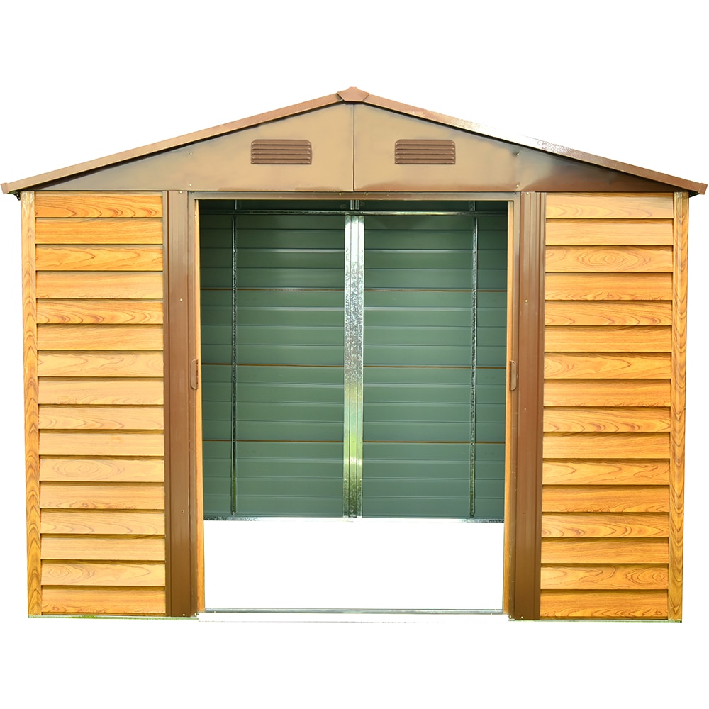 Casuta gradina PERGART Frankfurt II 911, metal, 323 x 278 x 215 cm, maro