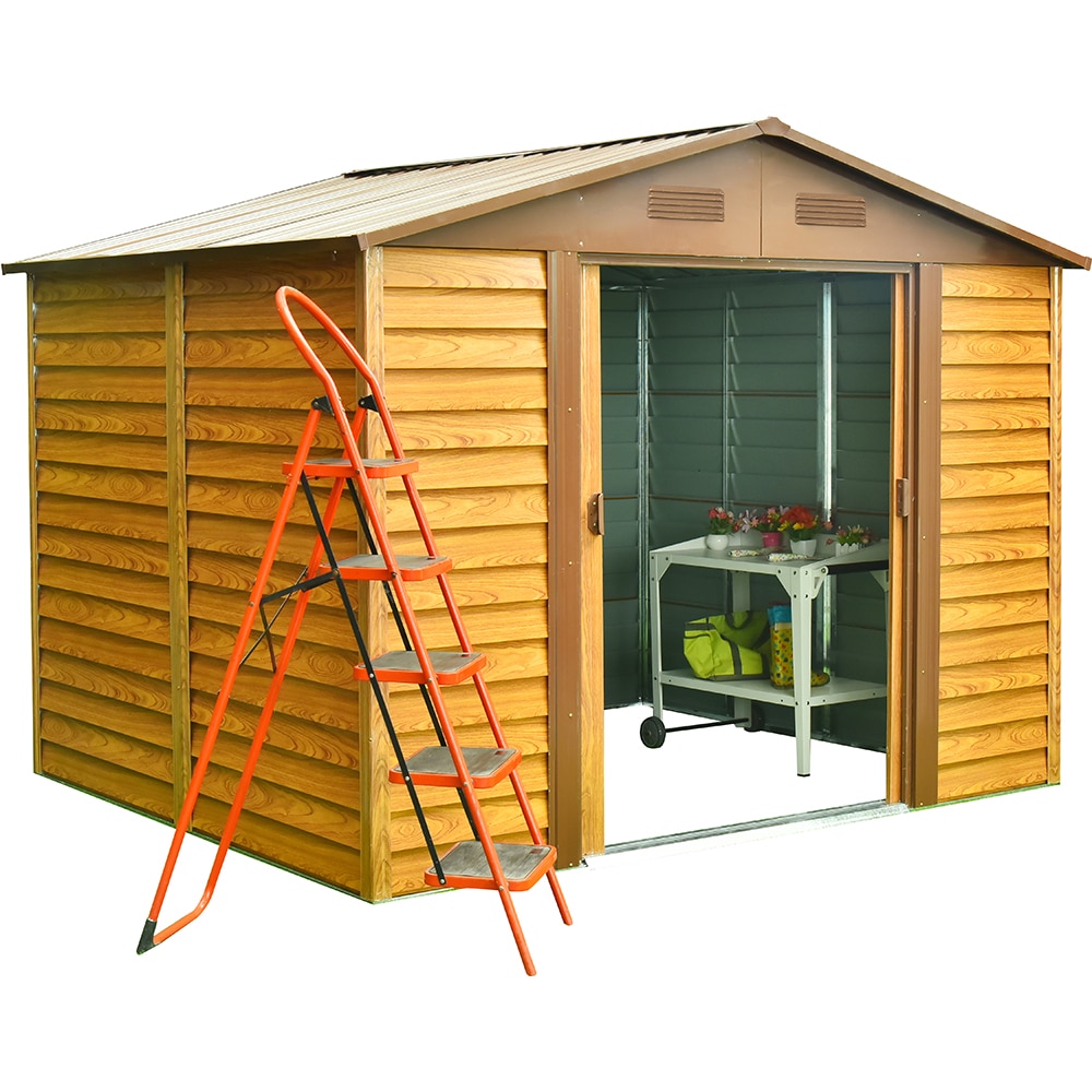 Casuta gradina PERGART Frankfurt II 911, metal, 323 x 278 x 215 cm, maro