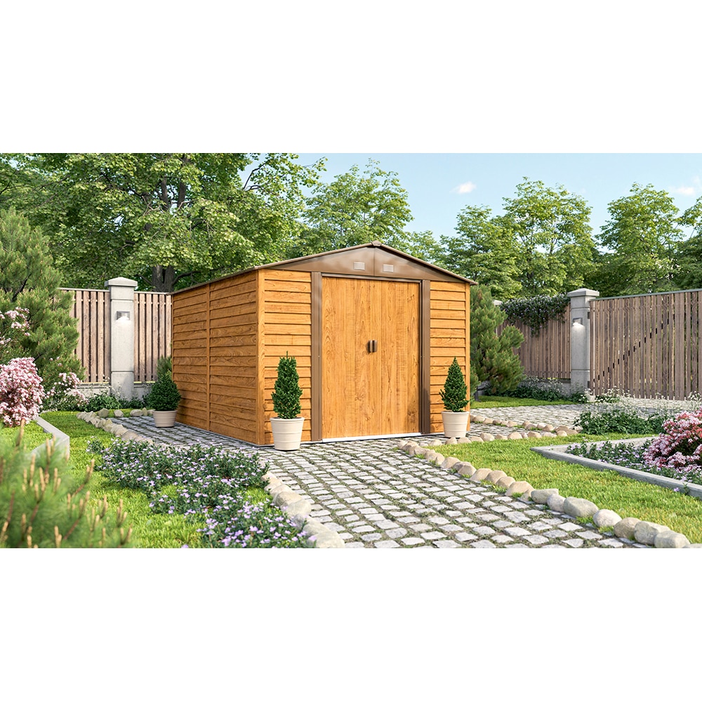 Casuta gradina PERGART Frankfurt II 911, metal, 323 x 278 x 215 cm, maro