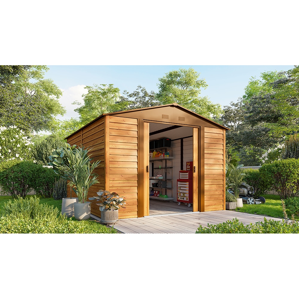 Casuta gradina PERGART Frankfurt II 911, metal, 323 x 278 x 215 cm, maro