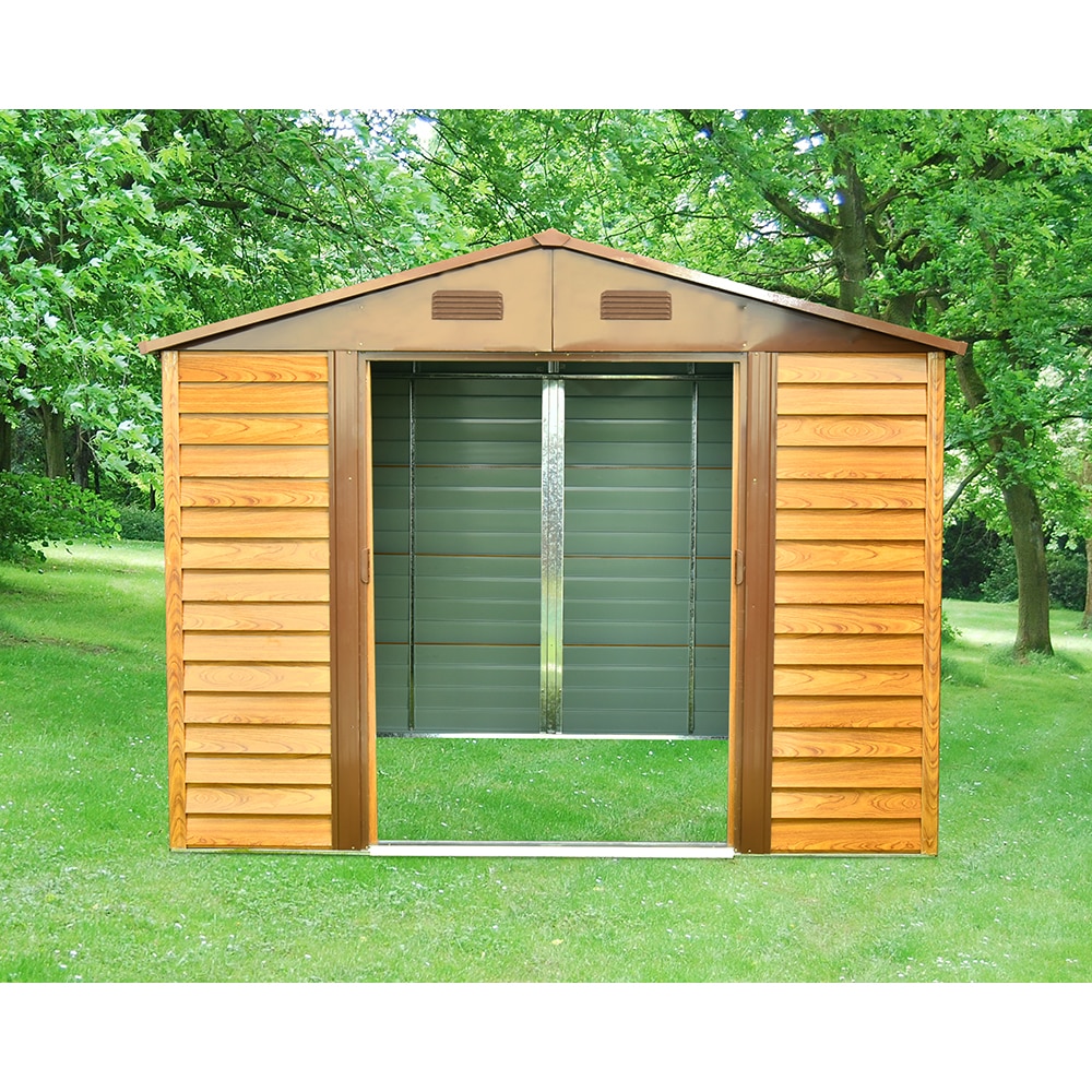 Casuta gradina PERGART Frankfurt II 911, metal, 323 x 278 x 215 cm, maro