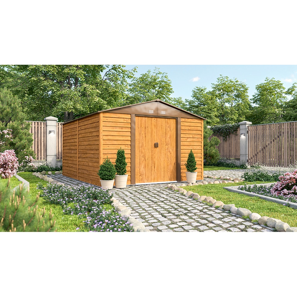 Casuta gradina PERGART Frankfurt II 1112, metal, 366 x 321 x 220 cm, maro