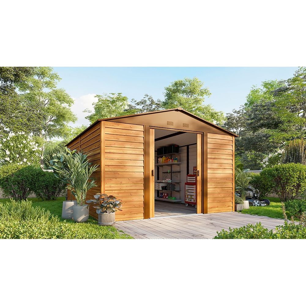 Casuta gradina PERGART Frankfurt II 1112, metal, 366 x 321 x 220 cm, maro