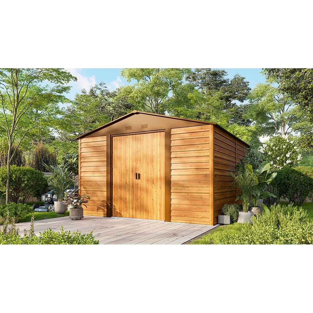 Casuta gradina PERGART Frankfurt II 1112, metal, 366 x 321 x 220 cm, maro