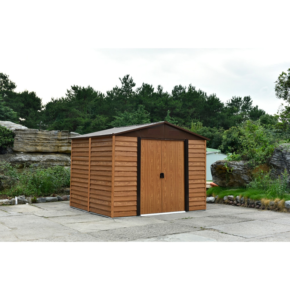 Casuta gradina PERGART Frankfurt II 1112, metal, 366 x 321 x 220 cm, maro