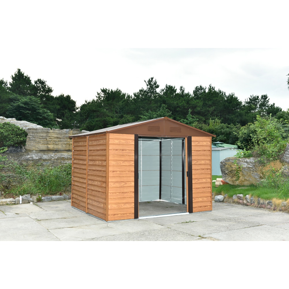 Casuta gradina PERGART Frankfurt II 1112, metal, 366 x 321 x 220 cm, maro