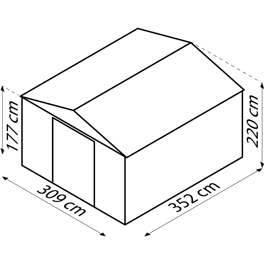 Casuta gradina PERGART Frankfurt II 1112, metal, 366 x 321 x 220 cm, maro
