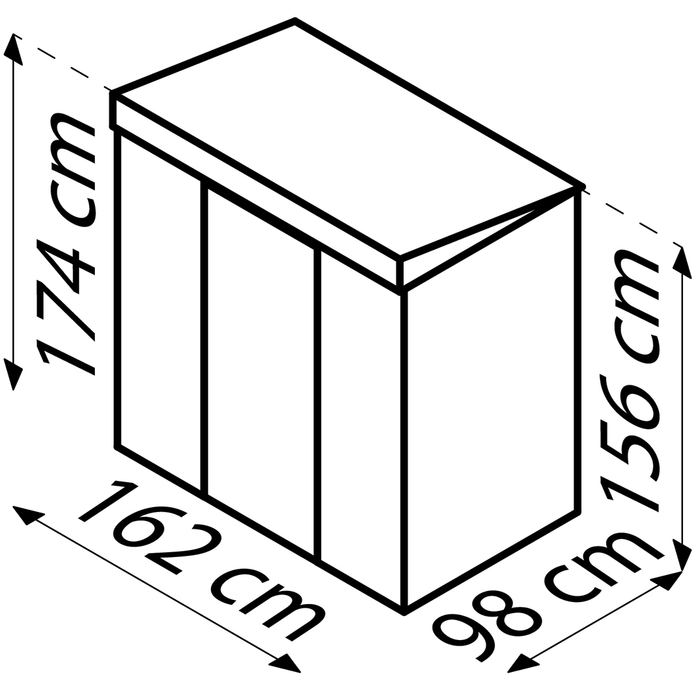 Casuta gradina PERGART Leipzig II 64, metal, 110 x 174 x 174 cm, antracit