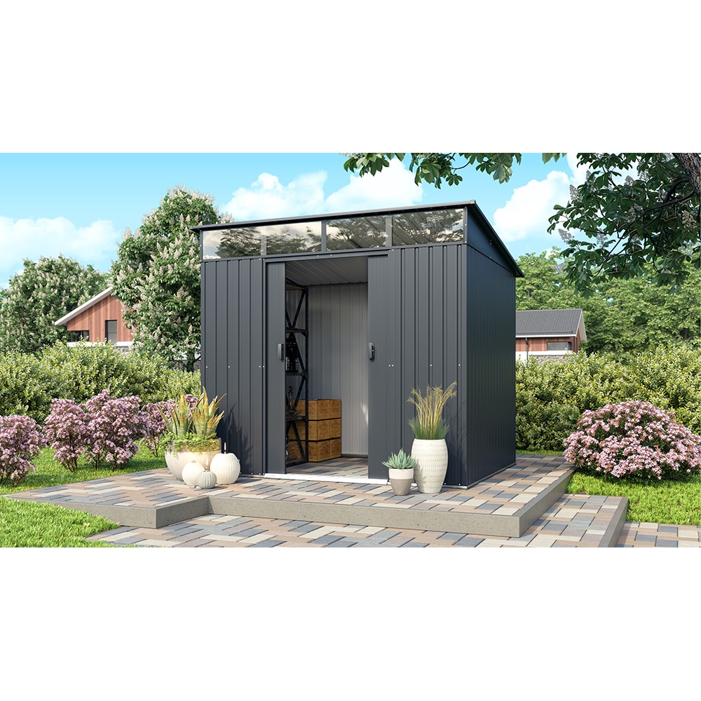 Casuta gradina PERGART Lubeck 86, metal, 194 x 238 x 203 cm, antracit