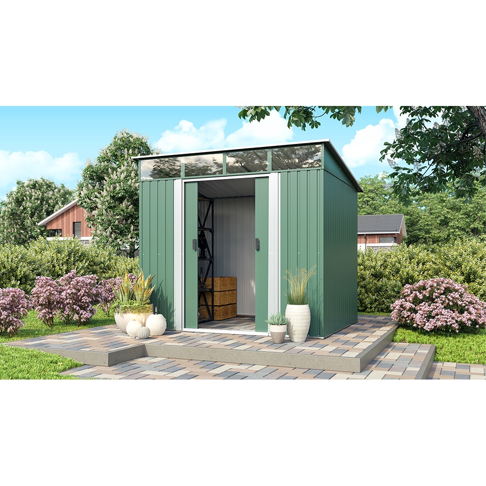 Casuta gradina PERGART Lubeck V 86, metal, 194 x 238 x 203 cm, verde