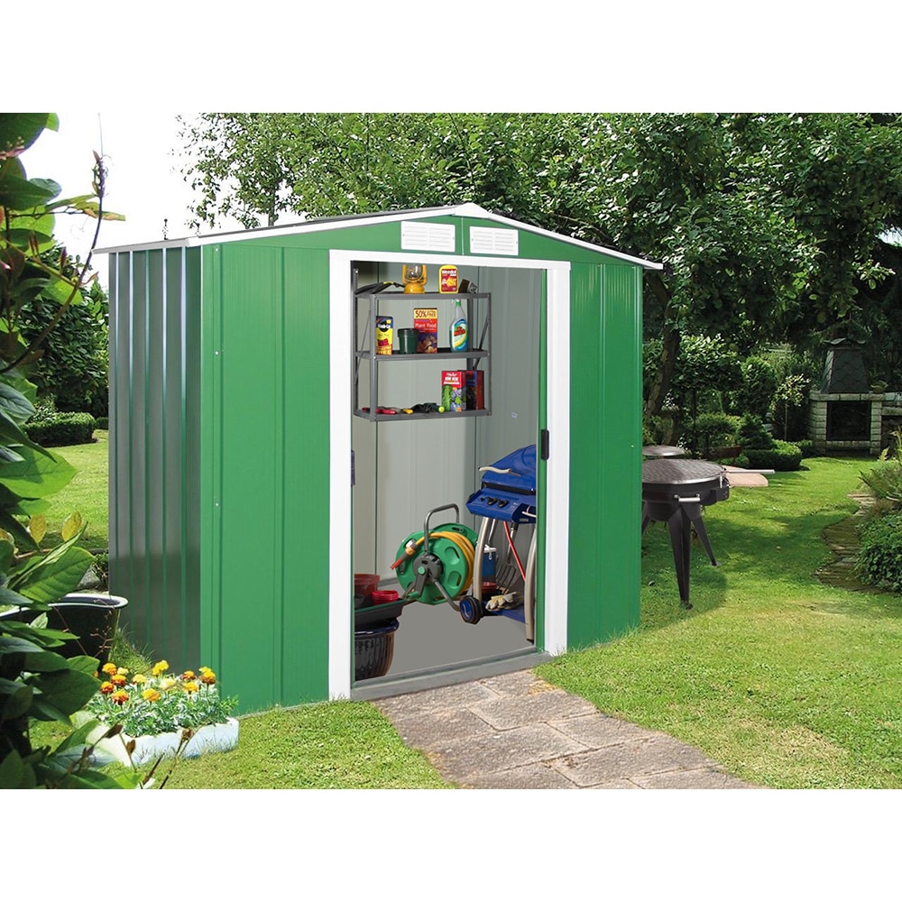 Casuta gradina DURAMAX Eco 6X4, otel, 202 x 122.2 x 180.5 cm, verde