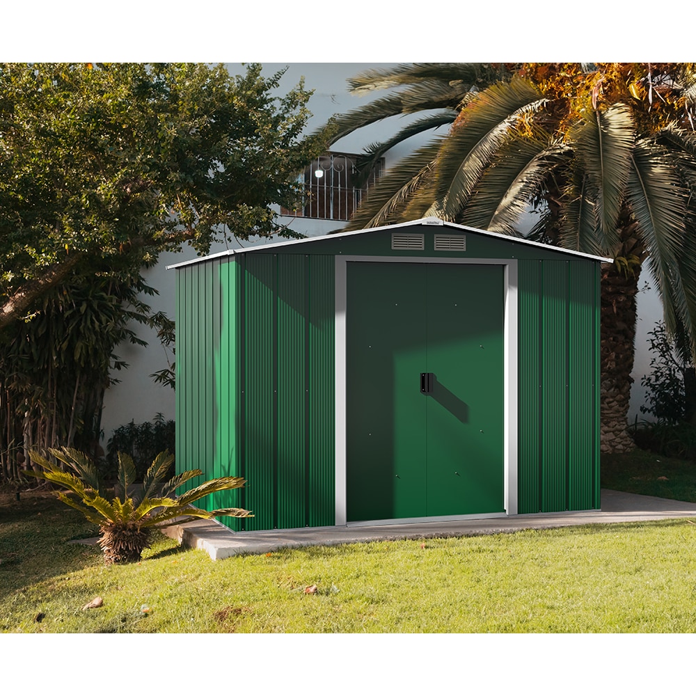 Casuta gradina DURAMAX Eco 8X6, otel, 262 x 182.2 x 191 cm, verde