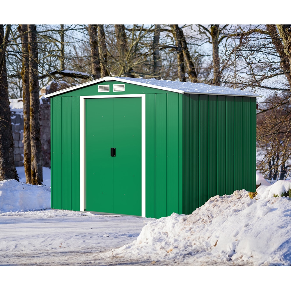 Casuta gradina DURAMAX Eco 8X6, otel, 262 x 182.2 x 191 cm, verde