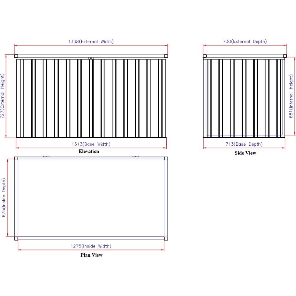 Lada depozitare gradina DURAMAX DH 1.3 585 L, 133.8 x 73 x 72.7 cm, maro