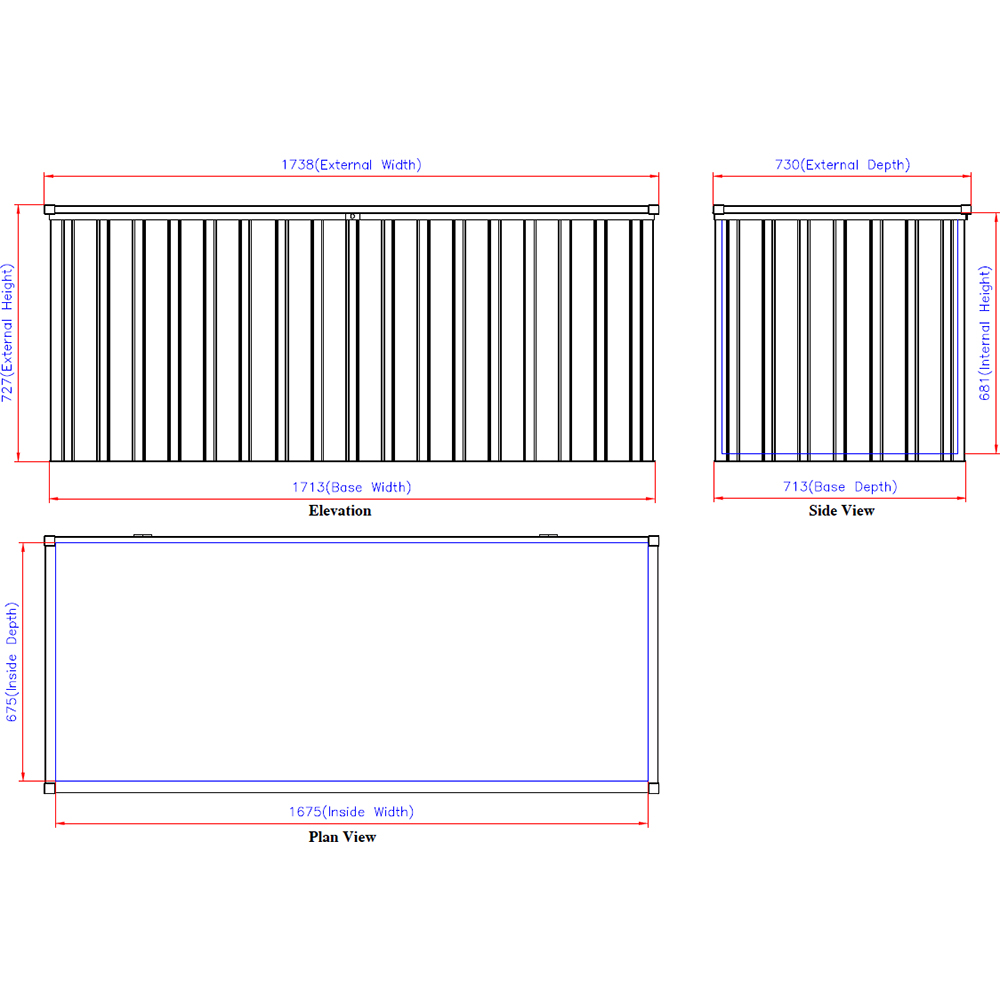 Lada depozitare gradina DURAMAX DH 1.7 770 L, 173.8 x 73 x 72.7 cm, antracit