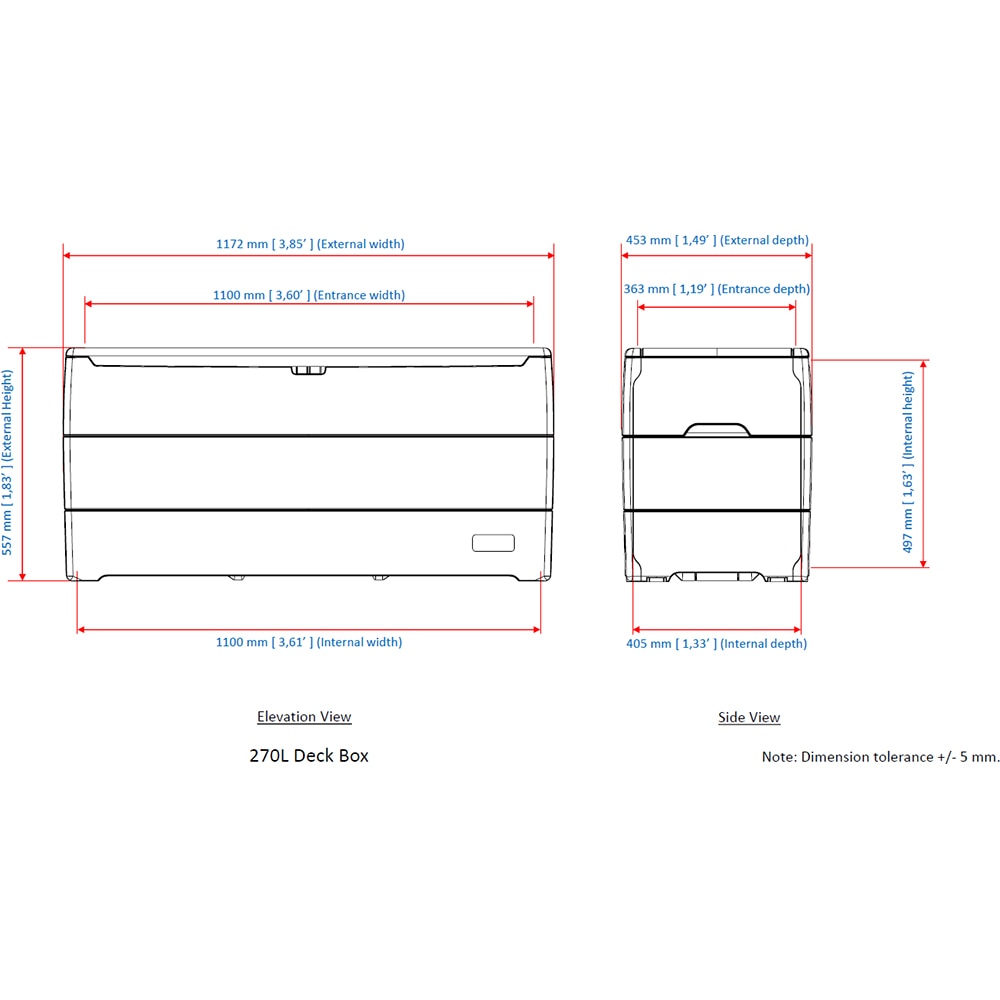 Lada depozitare gradina DURAMAX Durabox 270 L, 116.5 x 45 x 56 cm, gri