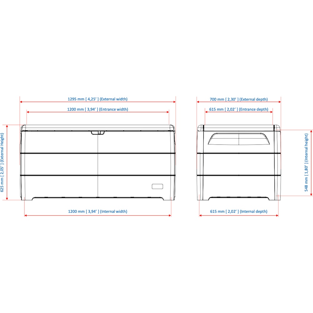 Lada depozitare gradina DURAMAX Durabox 416 L, 129.5 x 70 x 62.5 cm, maro