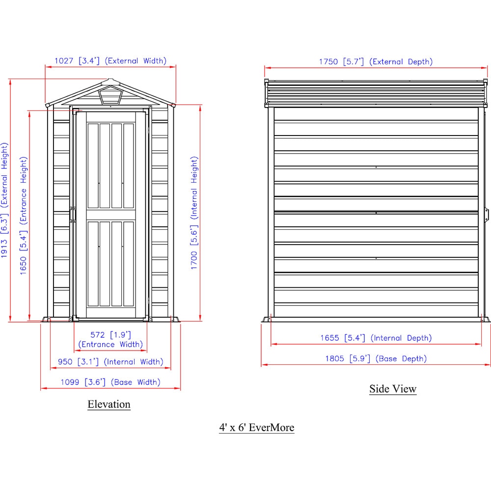 Casuta de gradina DURAMAX Evermore, plastic, 180.5 x 109.9 x 191.3 cm, gri inchis