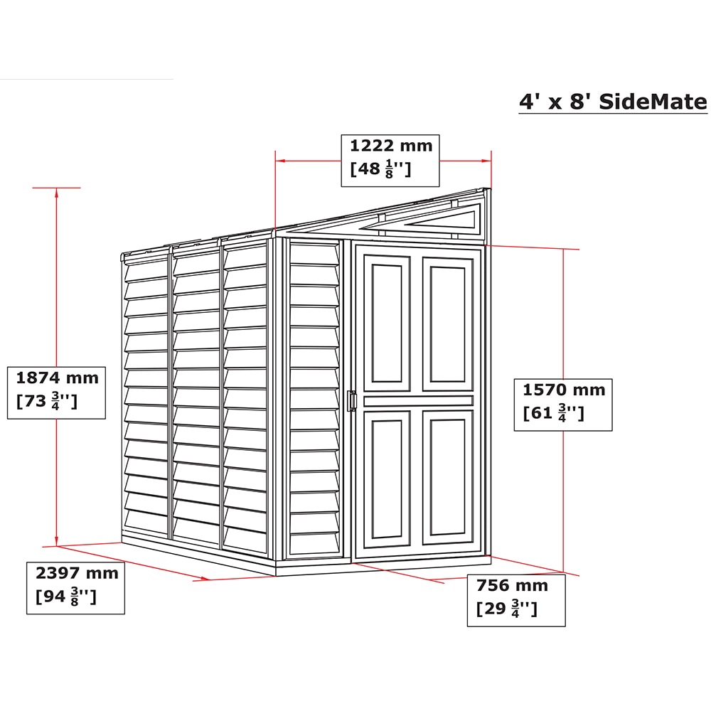 Casuta gradina DURAMAX Sidemate, rasina, 122 x 239.7 x 187.4 cm, bej