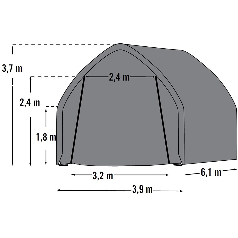 Pavilion gradina SHELTER LOGIC, metal, 390 x 610 x 370 cm, verde