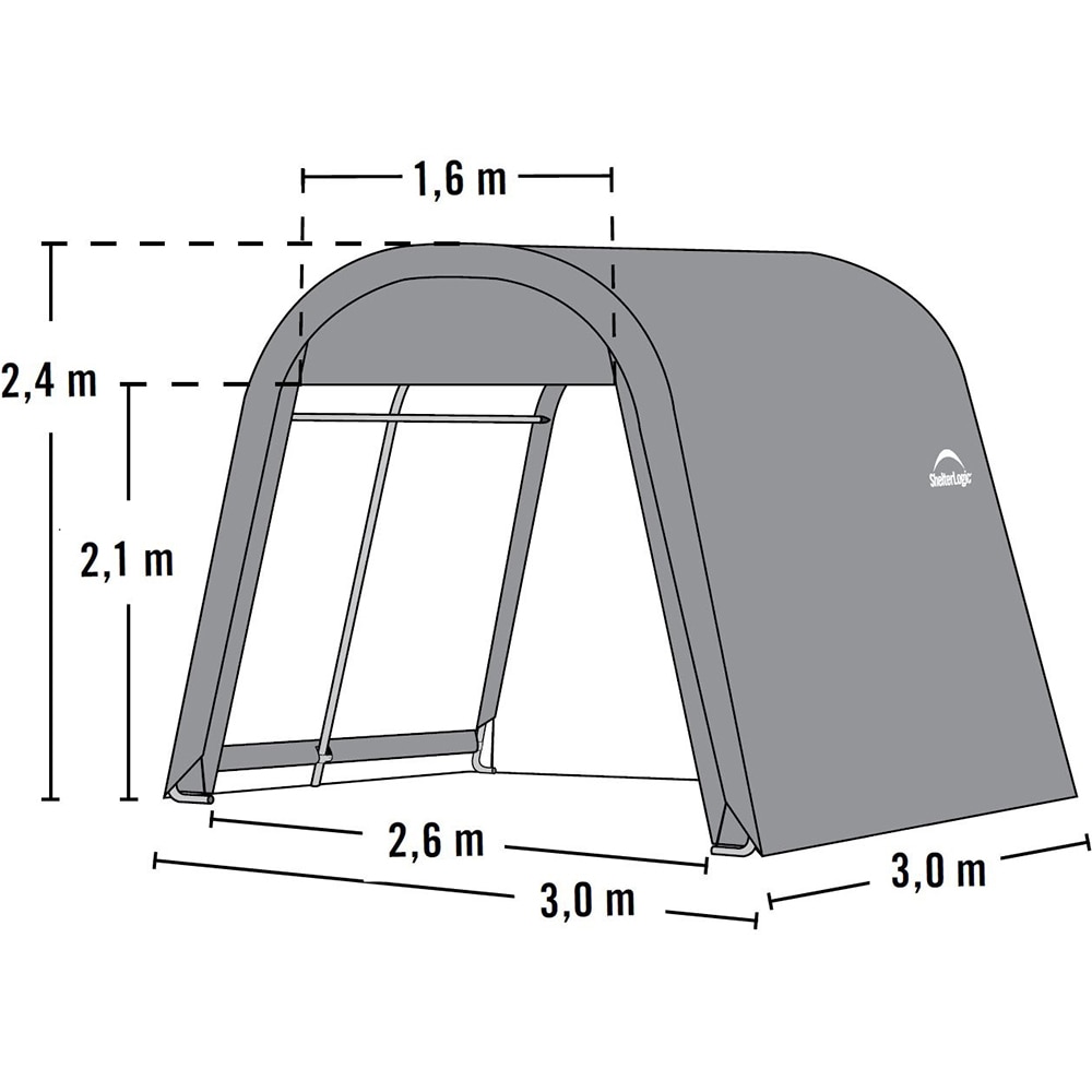 Pavilion gradina SHELTER LOGIC, metal, 300 x 300 x 240 cm, gri