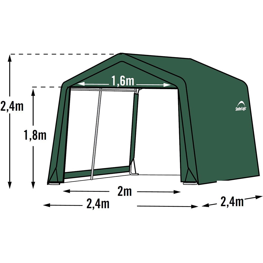 Pavilion gradina SHELTER LOGIC, metal, 240 x 240 x 240 cm, verde