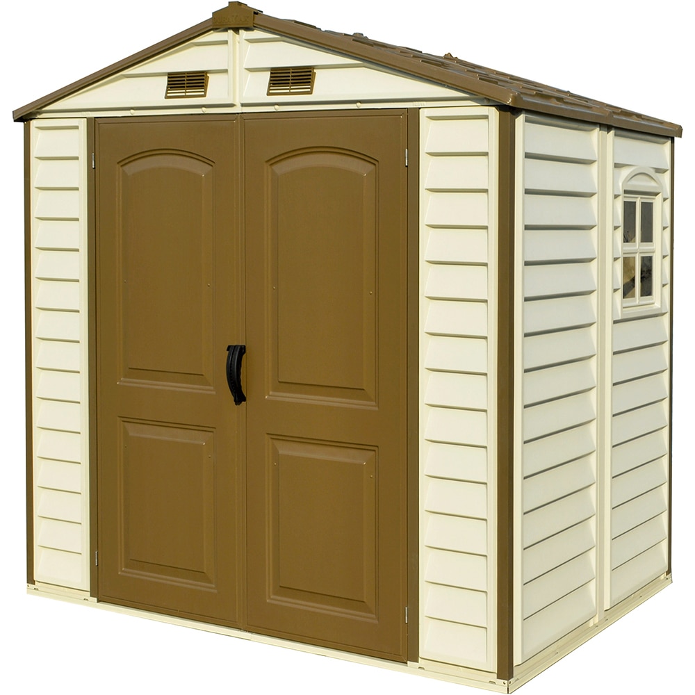 Casuta de gradina DURAMAX Store All, rasina, 245.4 x 160.7 x 222.7 cm, bej-maro deschis