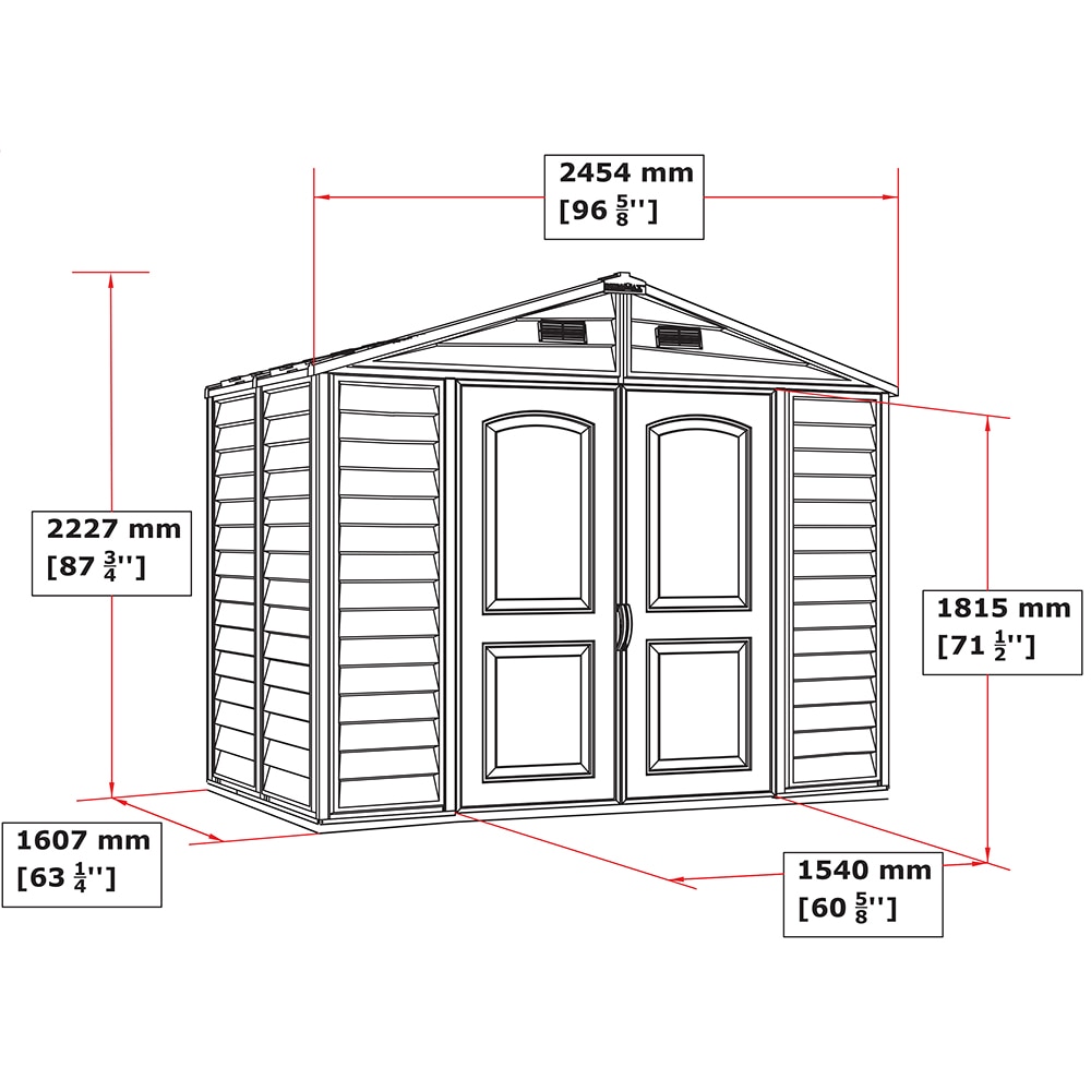 Casuta de gradina DURAMAX Store All, rasina, 245.4 x 160.7 x 222.7 cm, bej-maro deschis