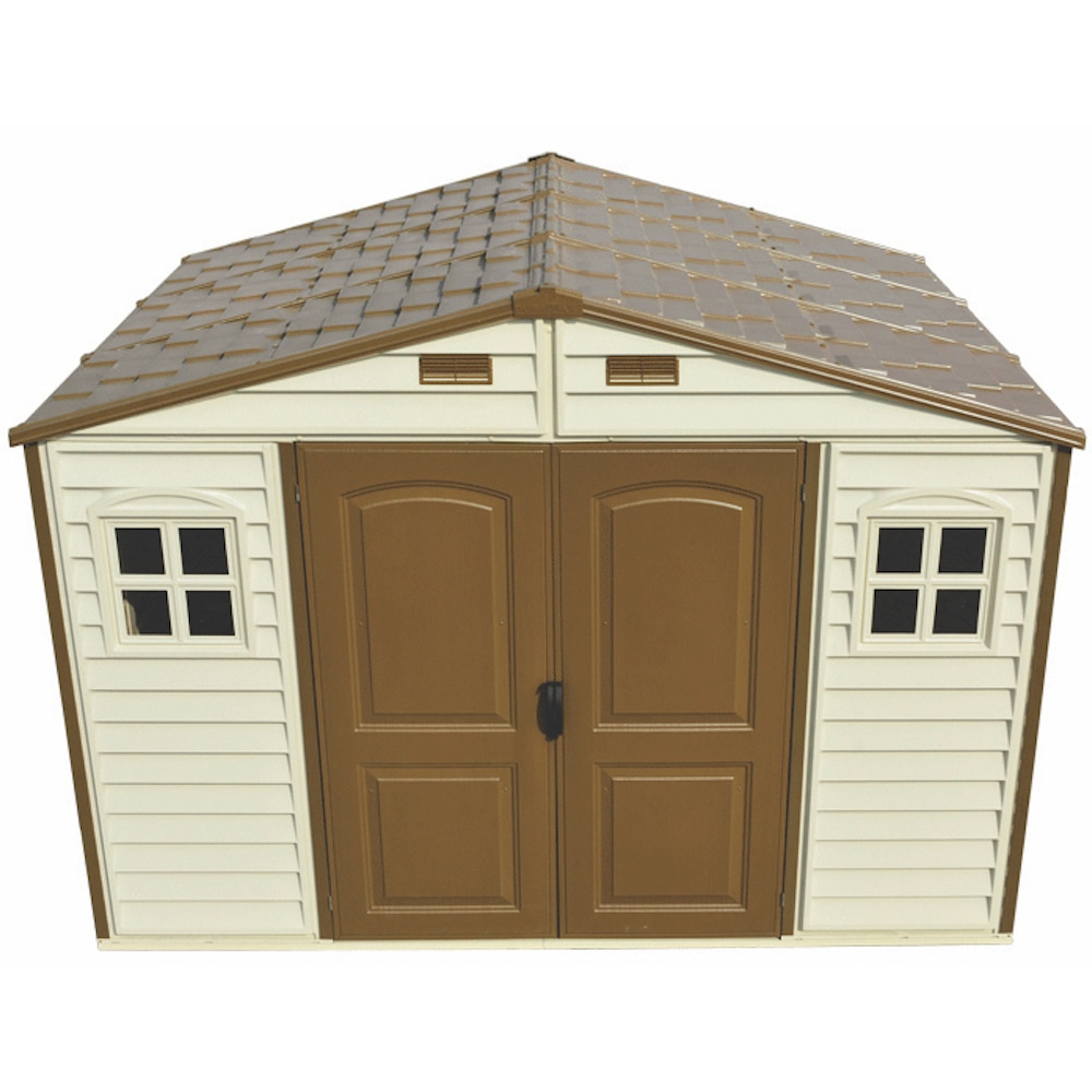 Casuta gradina DURAMAX Woodside, rasina, 324.8 x 239.7 x 233.2 cm, bej-maro deschis