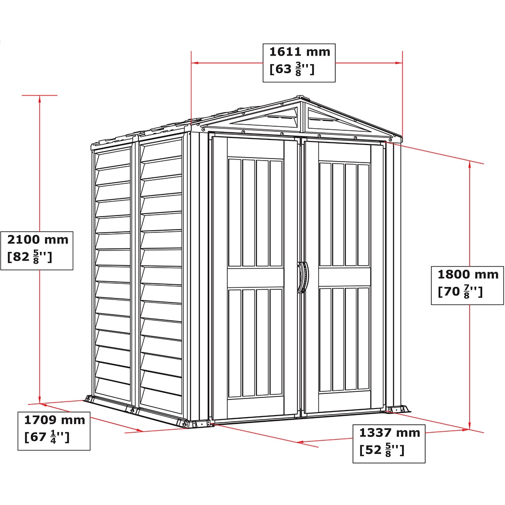 Casuta gradina DURAMAX Yardmate Plus, rasina, 161.1 x 170.9 x 210 cm, gri antracit