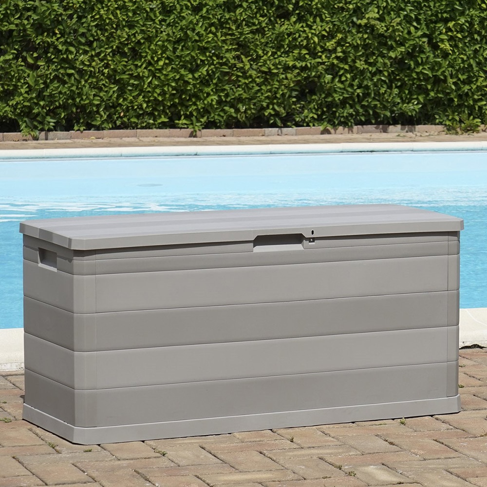 Lada depozitare gradina TOOMAX Multibox Elegance, PP, 117 x 45 x 56 cm, gri deschis
