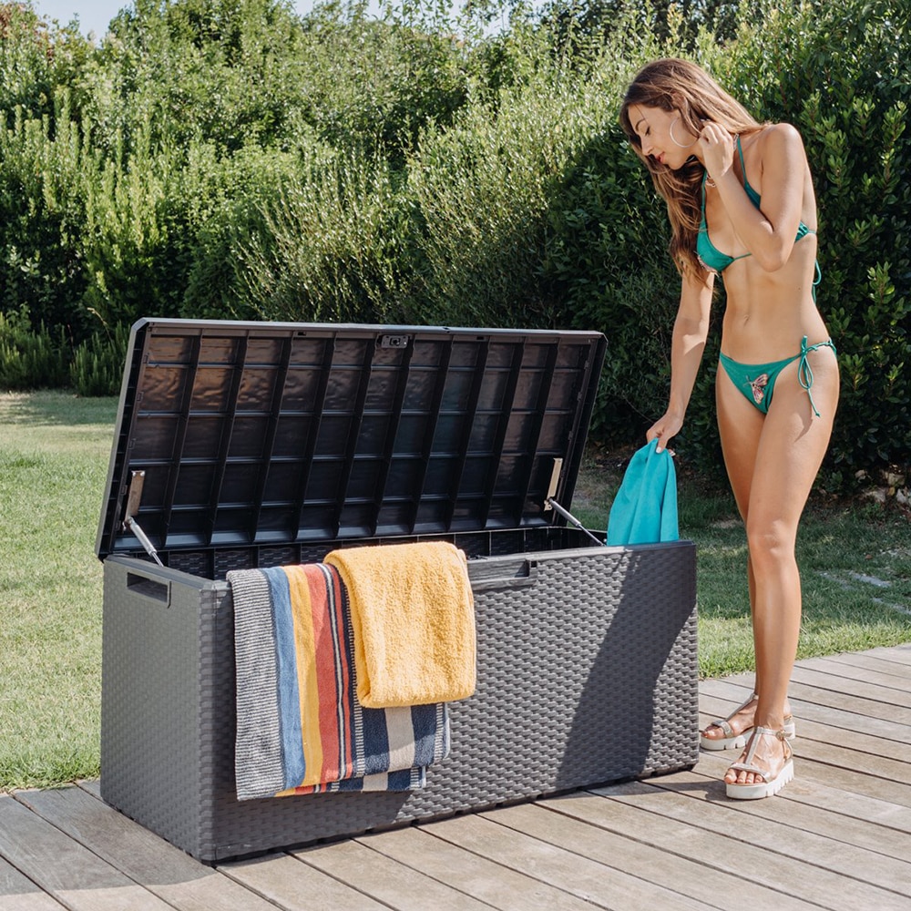 Lada depozitare gradina TOOMAX Portofino, PP, 123.7 x 54.5 x 56.2 cm, antracit