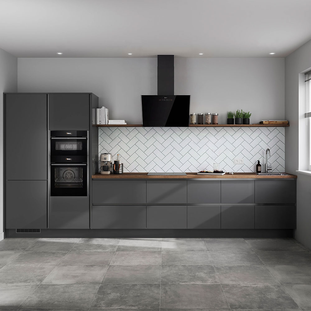 Panou lateral GoodHome Stevia&Garcinia, 57 x 135 x 1.8 cm, MDF, gri antracit