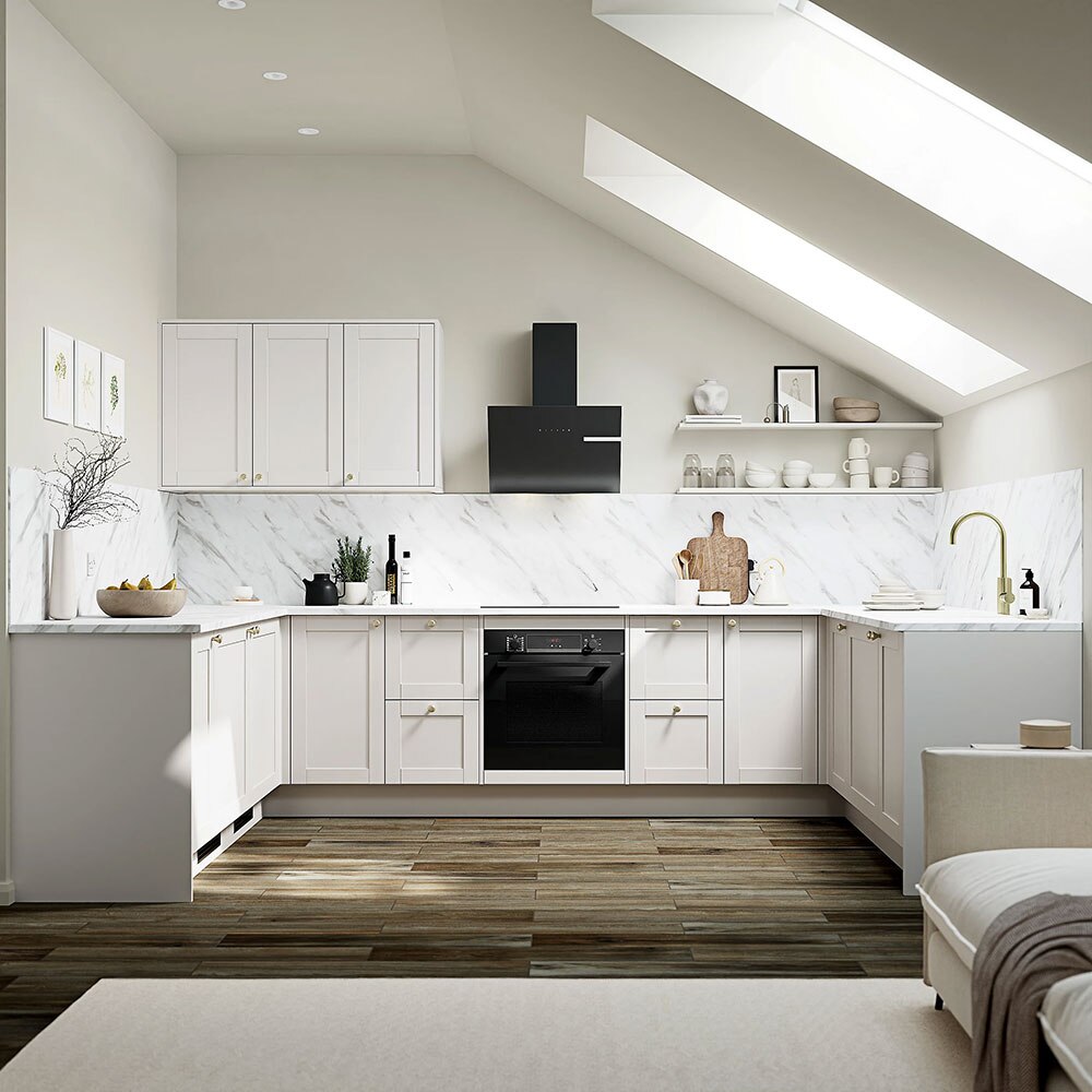Front usa sertar GOODHOME Ashmead, PAL, 59.7 x 35.6 x 1.6 cm, gri