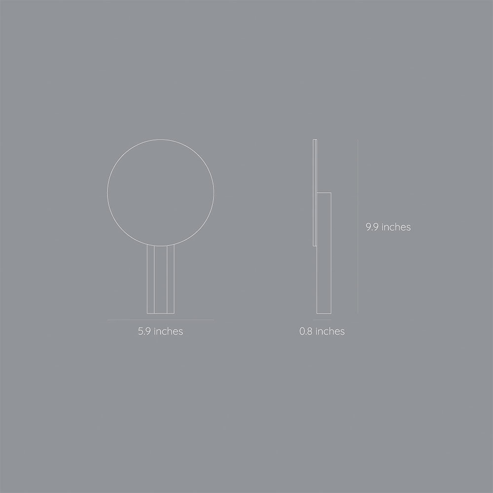 Oglinda cosmetica SPIN Paddle Vanity, 15 x 25 cm, metal, galben