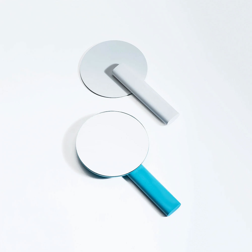 Oglinda cosmetica SPIN Paddle Vanity, 15 x 25 cm, metal, alb