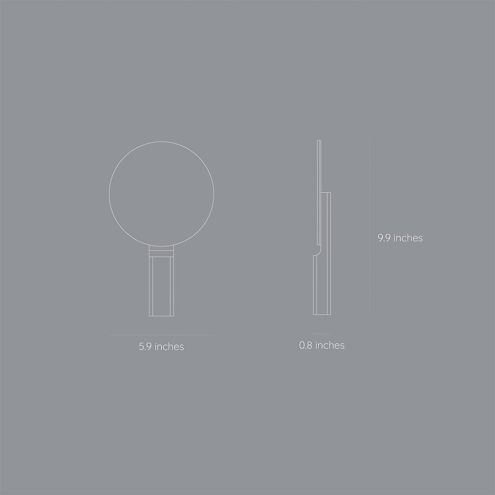 Oglinda cosmetica SPIN Paddle Vanity, 15 x 25 cm, Lemn, roz